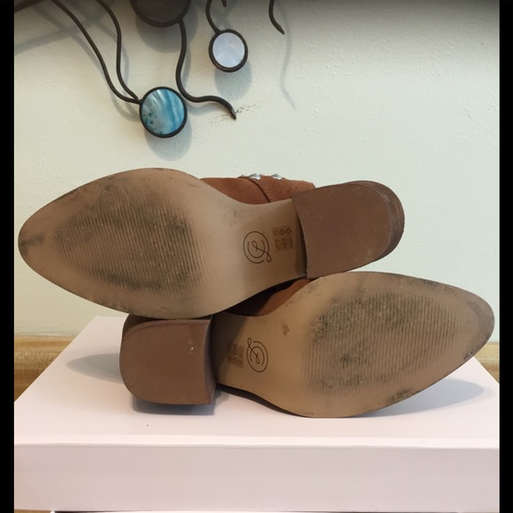 Worn Once! Silver Studded Open Back Suede Bootie - Picture 7 of 7